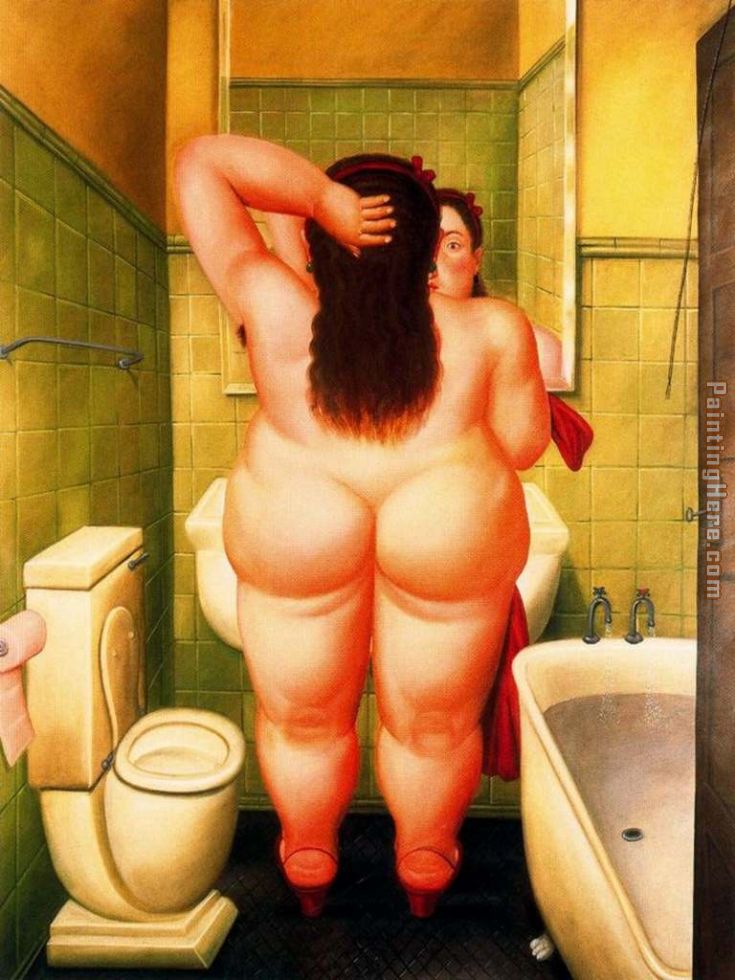 El bano painting - Fernando Botero El bano art painting